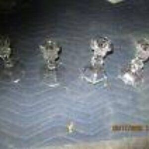 Clear Glass Taper Candle Holders Candlesticks One pair round.